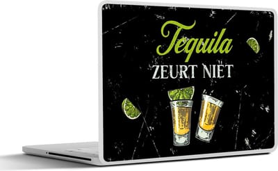 Laptop sticker - 17.3 inch - Tequila - Glazen - Spreuk - 40x30cm - Laptopstickers - Laptop skin - Cover - Cadeau voor vrouw - Cadeau voor man