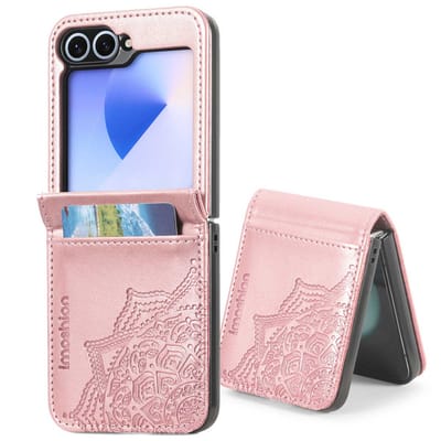 imoshion Hoesje - Geschikt voor Samsung Galaxy Z Flip 6 - Mandala Bookcase flip versie - Rosé Goud