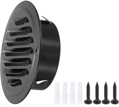 Ronde Ventilatierooster 4 inch - Roestvrij Staal Louvered Wandinlaat voor Ventilatie