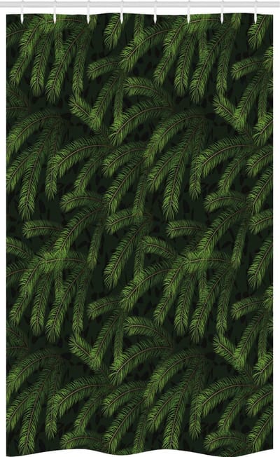 ABAKUHAUS Douchegordijn Winter – 120x180 cm – Groen/Karamel