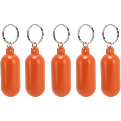 5 stuks Plastic Sleutelhanger Drijver Drijvers Sleutelhanger Drijvende Sleutelhanger voor Zwemmen Stranduitjes Watersporten Oranje oranje