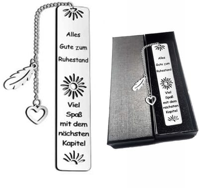Dailygoods- Bladwijzer Roestvrij Staal - Gepersonaliseerd Afscheidscadeau - Elegant Geschenk - Pensioen Cadeau - Verpakt in Geschenkdoos - Uniek Ontwerp - Boekenlegger