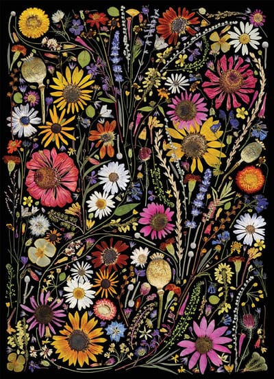 Merkloos Puzzel 1000 Stukjes - Prasowane Bloemen: Geluk