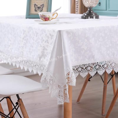 Tafelkleed Wit Europa Geborduurd Tafelkleed Tafel Juppe Eettafelhoes Rond Bloem Kant Nachtkastje Tv-kast Stofhoes Diameter 85cm Round
