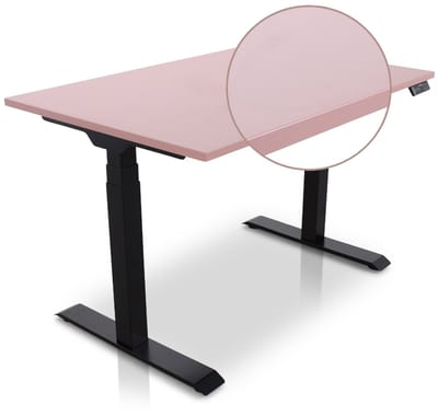 Lineaflex MRC PRO Zit-Sta Bureau – Elektrisch Verstelbaar – 120x80 cm – Blad Dusty Rose – Zwart Frame – ARBO Norm NEN-EN 527 – Met memorybediening – 150 KG Draagvermogen – 130 cm Hoog
