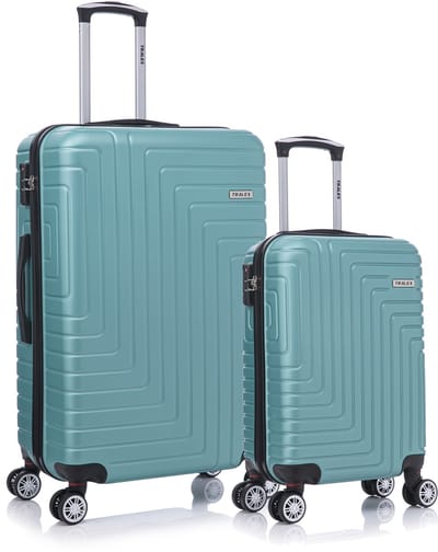 TRALEX - Luminara - 2 Delig kofferset - Grote Set 39L&97L - Handbagage - 39L - 56x37x23cm - Grote koffer - 97L - 76x49x29cm - ABS - Harde schaal - TSA-slot - Lichtgewicht - Flexibel - Duurzaam - rubberen wielen - Dubbele spinnerwielen - Lichtgroen