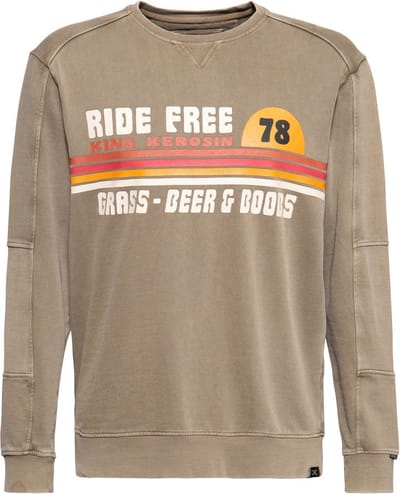 King Kerosin Pullover/trui -XL- Ride Grass Boobs Bruin