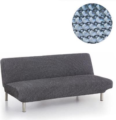 Belmarti® Bankhoes Milos Click Clack slaapbank 160cm tot 210cm breed - Lichtblauw - Premium elastische stof - Ademend en antistatisch - voor ultiem zit- en slaapcomfort