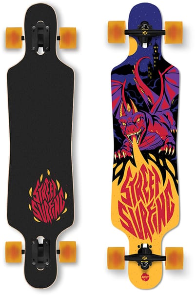 Street Surfing Freeride Longboard - 39 Inch - Drop Through - Twin Tip - ABEC 9 - 99cm