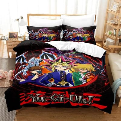 Yu Gi Oh Beddengoed Set Enkel Twin Volledig Queen King Size Bed Set Aldult Jongens Slaapkamer Dekbedovertrek Sets 3D Print Anime Kawaii US Twin(172x218cm)