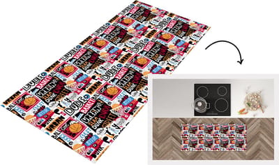 Keukenloper - Loper keuken - Basketbal - Quotes - Patroon - Alfabet - 120x50 cm - Keukenloper vinyl