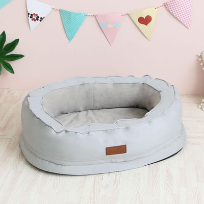 Niche Maison pour Animaux Lit Ovale Détachable pour Animaux Lit pour Chien Chaud d'Hiver Tapis pour Chien Tapis pour Animaux Maison pour Chat M 70cm*50cm*20cm
