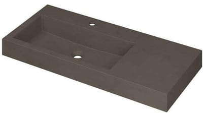 INK Momento Wastafel Quartz Wasbak Links met 1 Kraangat - 1000x450x90 mm - Quartz Beton