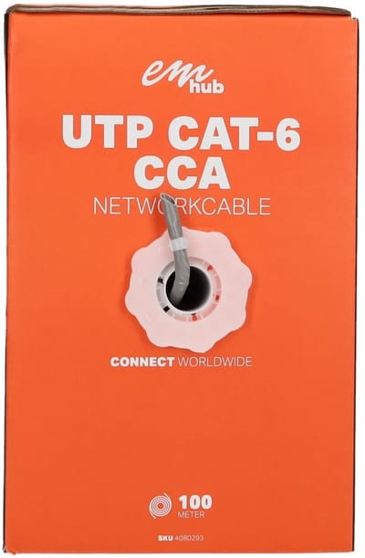 EMhub UTP CAT6 CCA kabel rol 100 meter