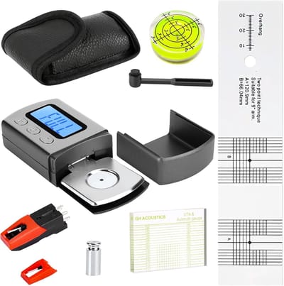 Platenspeler Afstelset - Naald Kalibratie Kit - Precisie Afstelling - Digitale Weegschaal Azimut - Aluminium Metaal