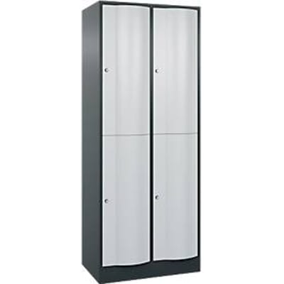 C+P Garderobekast Resisto, 2 vakken, 4 legborden, B 772 x D 540 x H 1950 mm, antracietgrijs/lichtgrijs