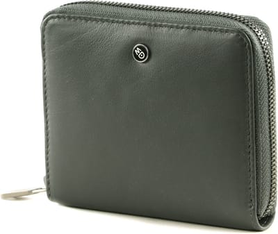 MANDARINA DUCK Leren Portemonnee Downtown Zip Wallet Iron Gate Donkergrijs