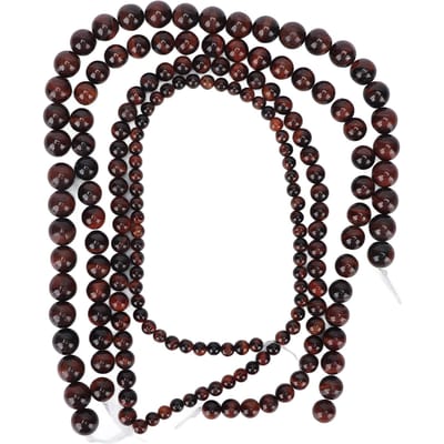 4 Cordes Bijoux DIY Perle Délicate Élégante Perle Pierre Naturelle pour Fabrication de Bracelet Collier (rouge)