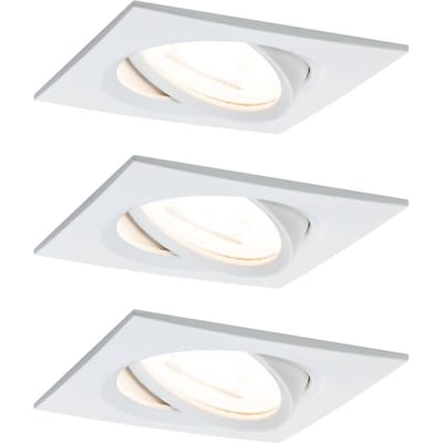 LED-inbouwlamp 3-Step-Dim Nova Basisset zwenkbaar hoekig 84x84 mm 50° GU10 3x6,5W 3x460lm 230V dimbaar 2700K Wit mat