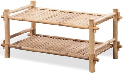Schoenenrek Bamboe - Schoenenorganizer Hal - Schoenen Opbergen - Twee Niveaus - 80x36x35 cm - Natuurlijk