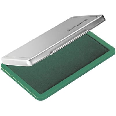 Ink Pads in Metal Casing - Green,Silver - Metal - 110 mm - 70 mm
