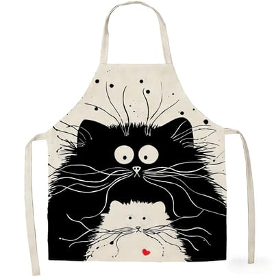 Dailygoods- Kookschort Uniseks - Grappige Cartoonprint - Barbecueschort - Keukenschort - Kookschort Dames/Mannen - Linnen Materiaal