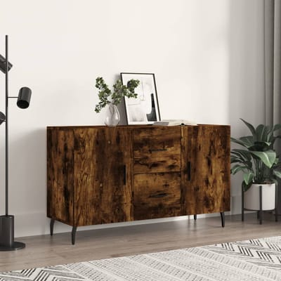 vidaXL - Dressoir - 100x36x60 - cm - bewerkt - hout - gerookt - eikenkleurig