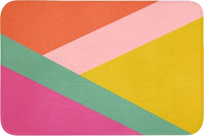 Badmat 90x60 cm - Antislip - Driehoeken - Kleurrijk - Abstract - Badmatten voor badkamer - Badkamermat - Douchemat - Badkamer mat