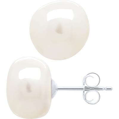 Oorbellen van Zilver 925 en Echte Cultuur Zoetwaterparels Barok 10 - 11 mm