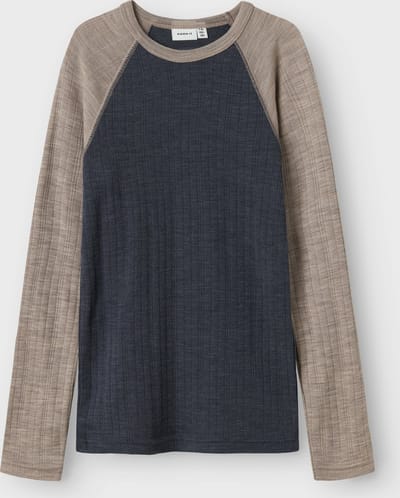 NAME IT - NKMWANG WOOL NEEDLE LS TOP SOLID - Jongens - Lange mouwen shirts