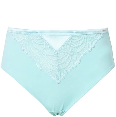 Ulla Popken - Dames - Midislip kant microvezel - Licht mintgroen - Maat 54+