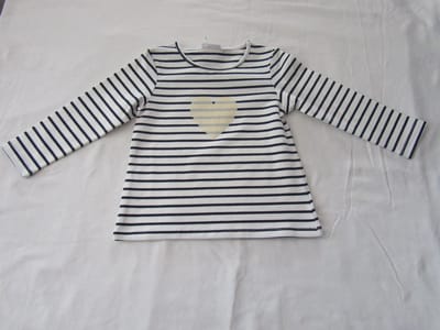 noukie's , meisje, t-shirt streepje marine , 18 maand 86