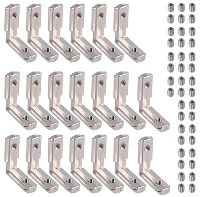 Bevestigingsbeugels voor Aluminium Profielen 20 Stuks 90° Binnenhoek L-vormige Connectoren