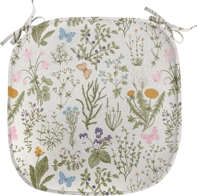 New Bed Bloemmotief Vintage tuinplanten Stoelkussen, Anti-Slip Zitting Pad, 40 cm x 40 cm