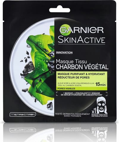 6x Garnier SkinActive Tissue Gezichtsmasker Pure Charcoal