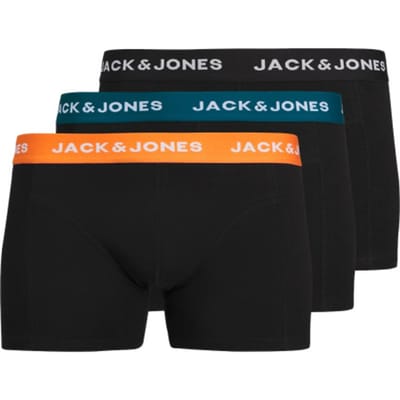 Jack & Jones Heren Boxershorts Trunks JACJONAS Zwart 3-Pack - Maat L