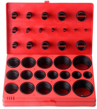 O Ringen Dichtingsringen - Rubber Ringen Set - 419 Delig - In Kunststof Koffer - 32 Maten - voor sanitair en lekbescherming