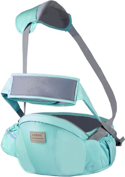 Baby Heupdrager met Veiligheidsband & Schouderband – Mintgroen – Heupsteun voor Baby en Peuter – Kind Hip Carrier