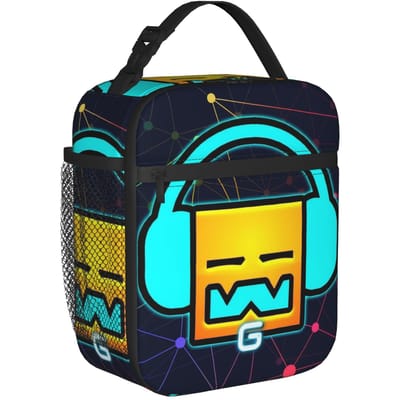 Geïsoleerde Lunchtas Geometrie Kubus spel Merchandise Lunch Voedseldoos Harajuku Thermische Koeler Bento Box Voor School Option 1