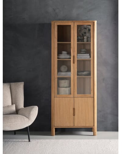 DTP Home Showcase Forte, 2x2 doors,210x80x40 cm, teakwood natural
