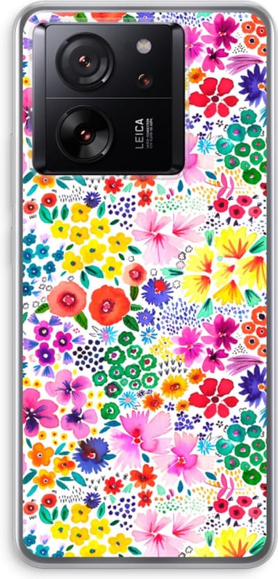 Case Company® - Hoesje geschikt voor Xiaomi 13T Pro hoesje - Little Flowers - Soft Cover Telefoonhoesje - Bescherming aan alle Kanten en Schermrand