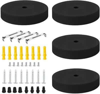Verstelbare plafondkap set van 4, 100 mm x 25 mm, lampenbedekking, metaal, kabelbescherming voor diverse verlichting