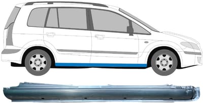 Volledige dorpel voor Mazda Premacy 1999-2005 / Rechts