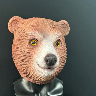 Bruine beer latex dierenhoofddeksel, feestmasker One size fits all adults bruin