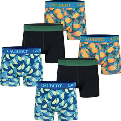 Gaubert | 6 pack | vogel print | boxershorts heren | bamboe katoen onderbroek heren | maat XL