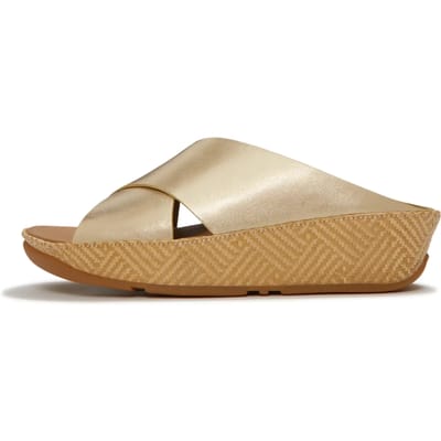 FitFlop FitFlop Lulu Lux Graphic-Weave Leather Cross Slides - Maat 36