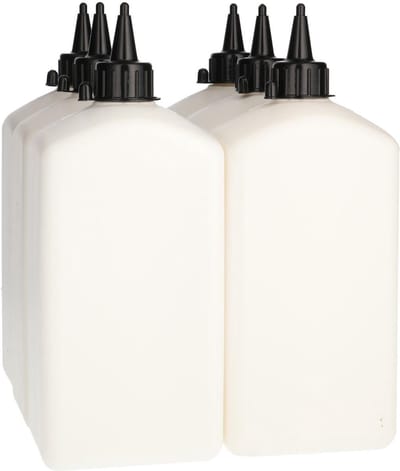 6 x Plastic Fles 1000 ml Tuitdop zwart - Gerecycled HDPE- Gerecycled HDPE Kunststof - Onbreekbaar - ca. 70% minder Co2 uitstoot door gerecycled materiaal - 6 stuks