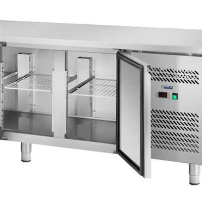 Toonbankkoelkast - 450 L - 4 compartimenten - 227 x 64 cm - Klasse B - roestvrij staal - Royal Catering RCLK-S449