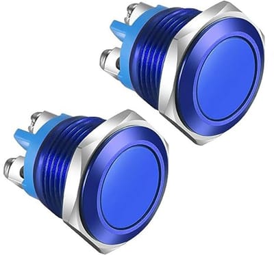 Kortstondige Drukknopschakelaar IP65 Waterdicht Aluminiumlegering Schakelaar 3A 12V 24V 36V 110V 250VAC