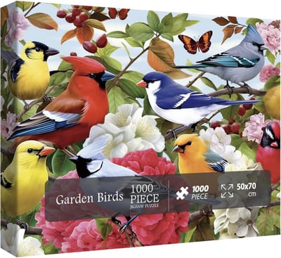 Vogelpuzzel Volwassenen - Bloemen Natuur - Ontspannend Tijdverdrijf - 1000 Stukjes - 69.9 x 50 cm - Multicolor